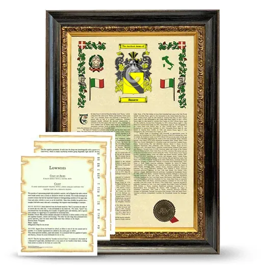 Basave Framed Armorial History and Symbolism - Heirloom