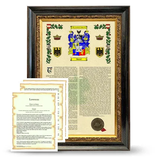Bassel Framed Armorial History and Symbolism - Heirloom