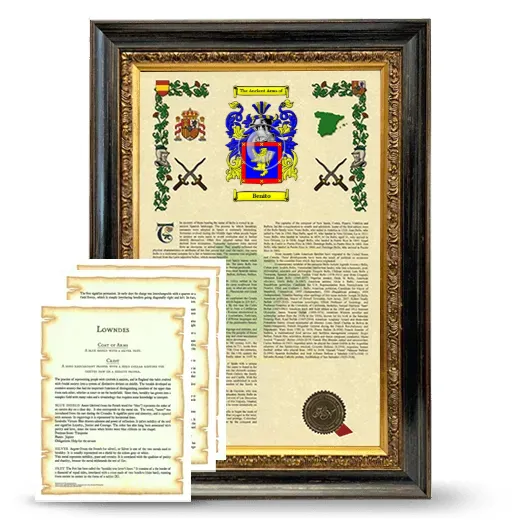 Benito Framed Armorial History and Symbolism - Heirloom
