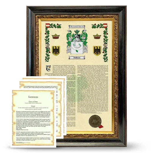 Bodman Framed Armorial History and Symbolism - Heirloom