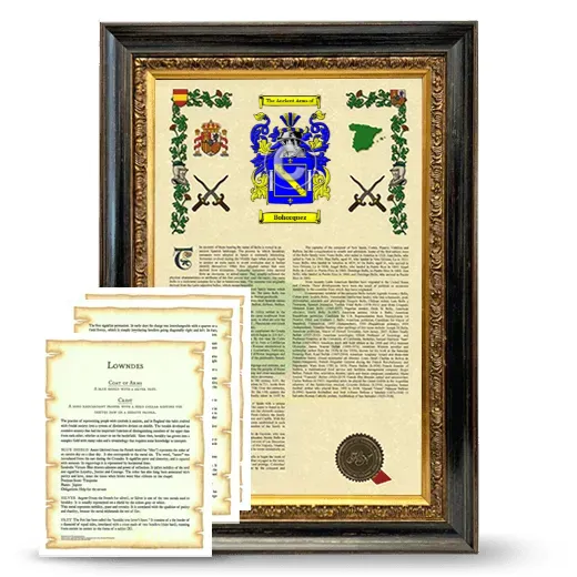 Bohorquez Framed Armorial History and Symbolism - Heirloom