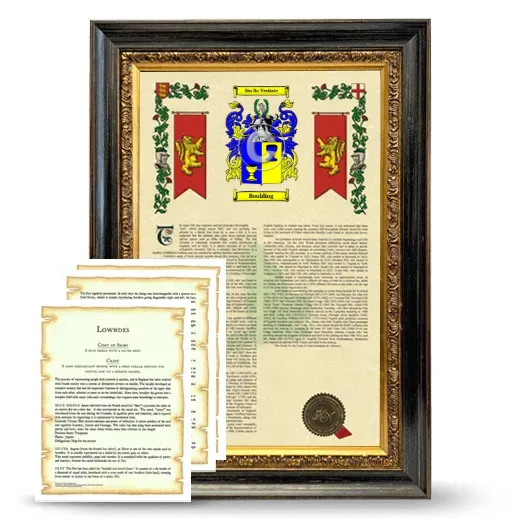 Boulding Framed Armorial History and Symbolism - Heirloom