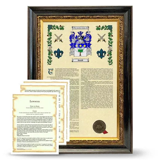 Brault Framed Armorial History and Symbolism - Heirloom