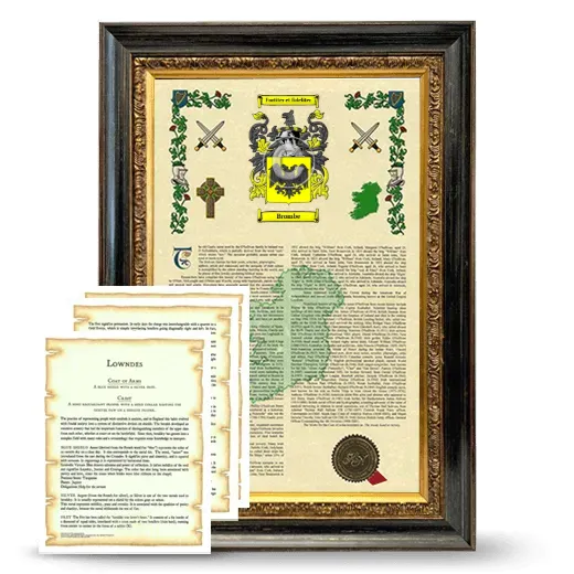 Brombe Framed Armorial History and Symbolism - Heirloom