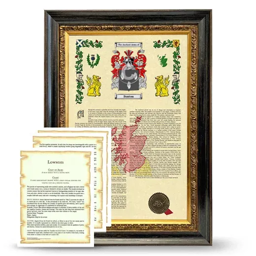 Bunton Framed Armorial History and Symbolism - Heirloom