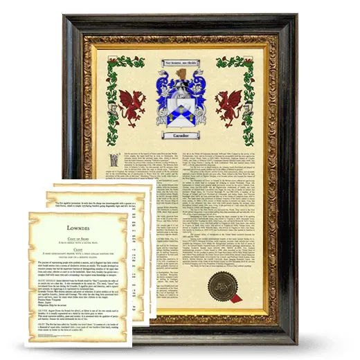 Caradoc Framed Armorial History and Symbolism - Heirloom