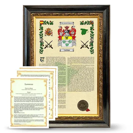 Cardona Framed Armorial History and Symbolism - Heirloom