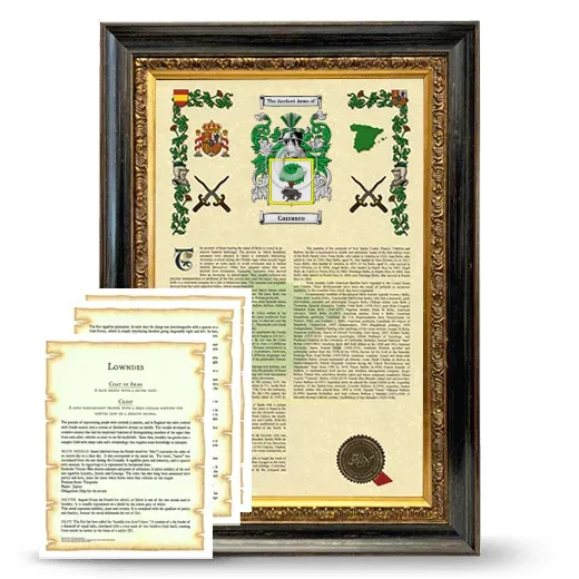 Carrasco Framed Armorial History and Symbolism - Heirloom