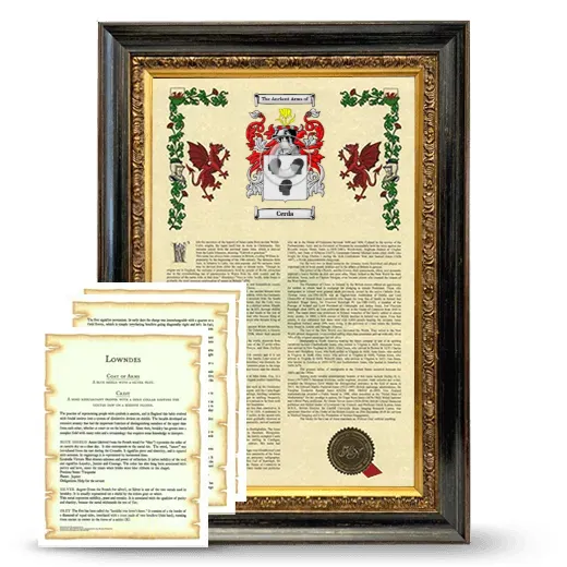Cerda Framed Armorial History and Symbolism - Heirloom