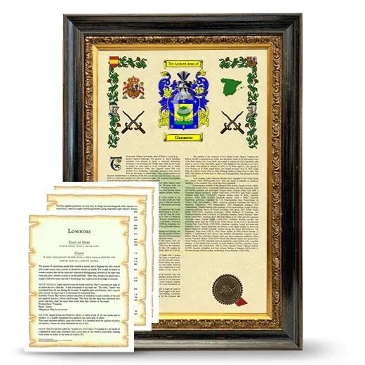 Chamoro Framed Armorial History and Symbolism - Heirloom