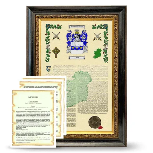 Clare Framed Armorial History and Symbolism - Heirloom