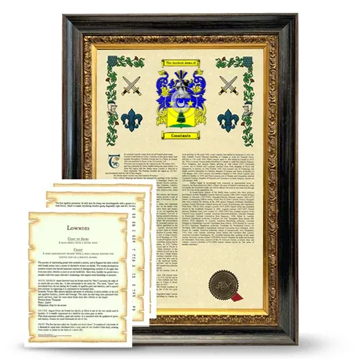 Constants Framed Armorial History and Symbolism - Heirloom