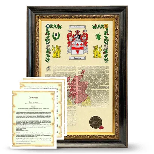 Crayton Framed Armorial History and Symbolism - Heirloom