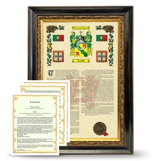 De anda Framed Armorial History and Symbolism - Heirloom
