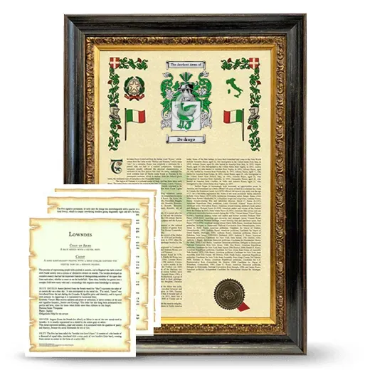 De drago Framed Armorial History and Symbolism - Heirloom