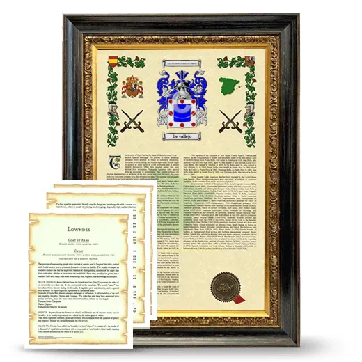 De vallejo Framed Armorial History and Symbolism - Heirloom