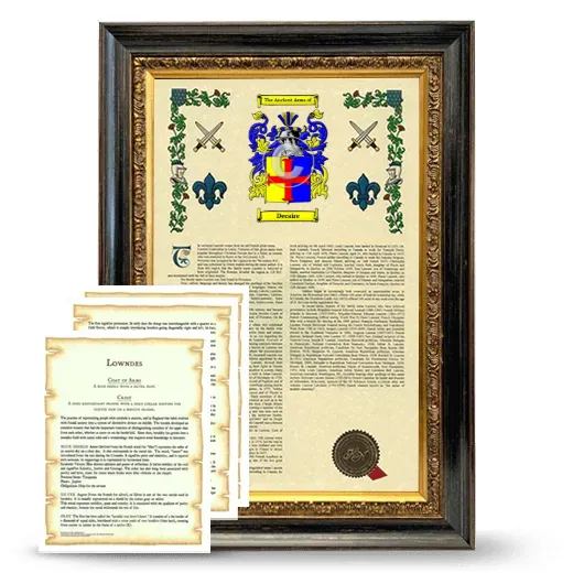 Decaire Framed Armorial History and Symbolism - Heirloom