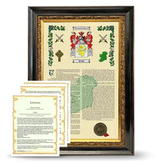 Devins Framed Armorial History and Symbolism - Heirloom