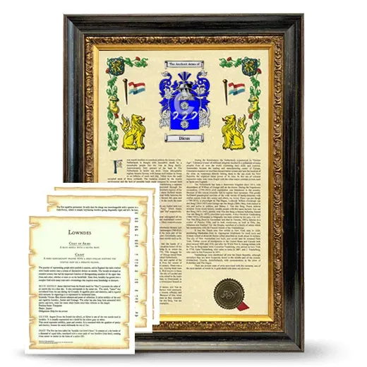 Dicus Framed Armorial History and Symbolism - Heirloom