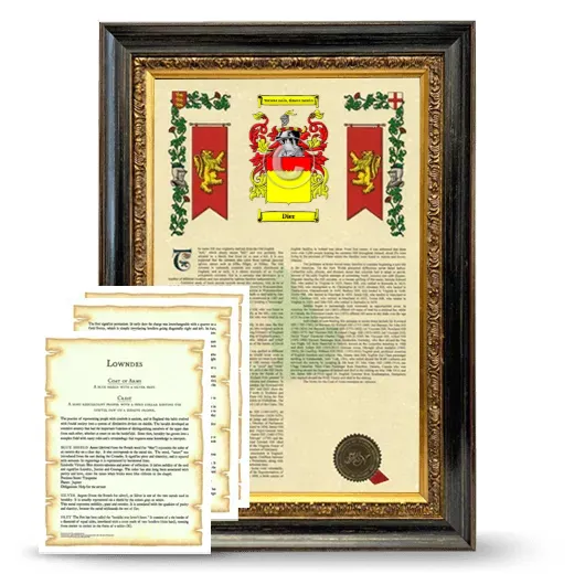 Dier Framed Armorial History and Symbolism - Heirloom