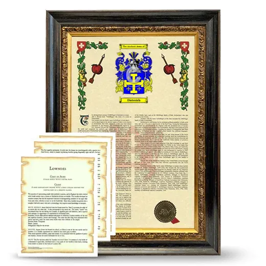 Dieterich Framed Armorial History and Symbolism - Heirloom