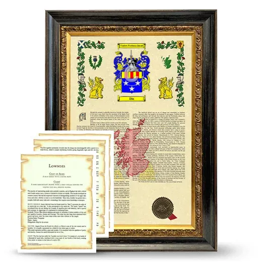 Dix Framed Armorial History and Symbolism - Heirloom