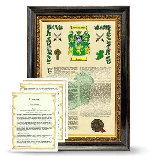 Dowey Framed Armorial History and Symbolism - Heirloom