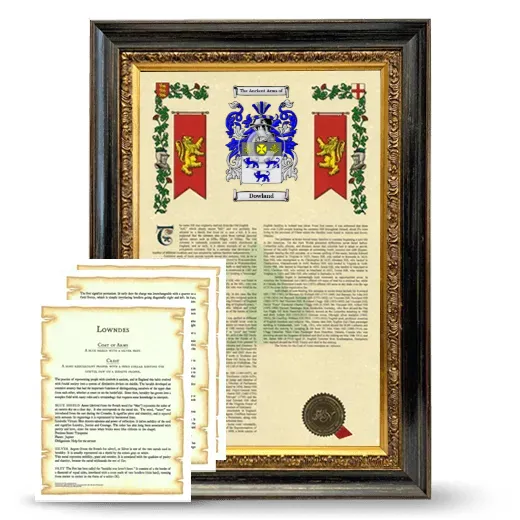 Dowland Framed Armorial History and Symbolism - Heirloom