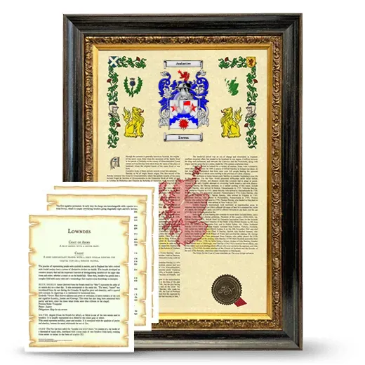 Ewen Framed Armorial History and Symbolism - Heirloom
