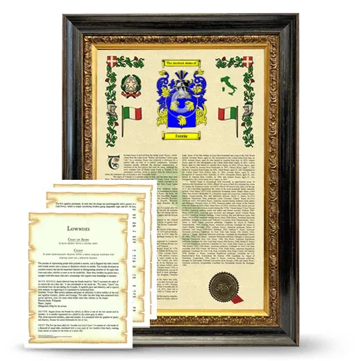Ferrin Framed Armorial History and Symbolism - Heirloom