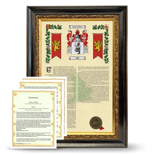 Galt Framed Armorial History and Symbolism - Heirloom