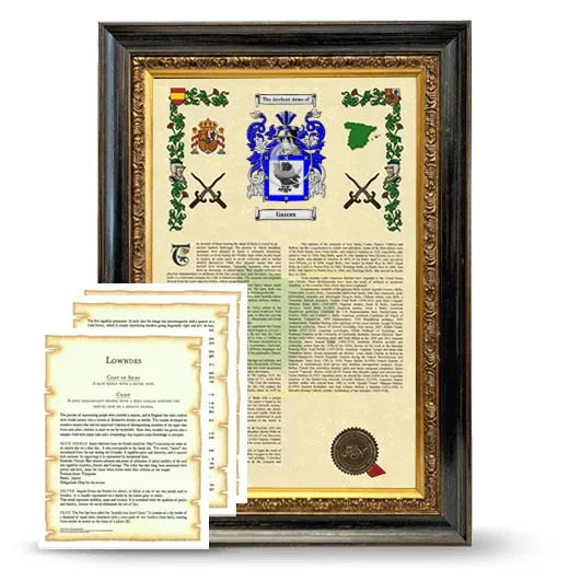 Garces Framed Armorial History and Symbolism - Heirloom