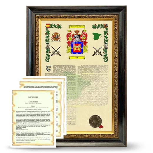 Gill Framed Armorial History and Symbolism - Heirloom