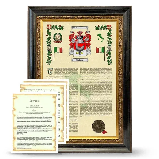 Giuliano Framed Armorial History and Symbolism - Heirloom