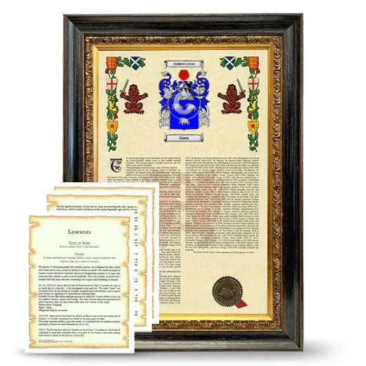 Goos Framed Armorial History and Symbolism - Heirloom