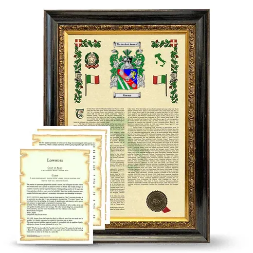 Goran Framed Armorial History and Symbolism - Heirloom