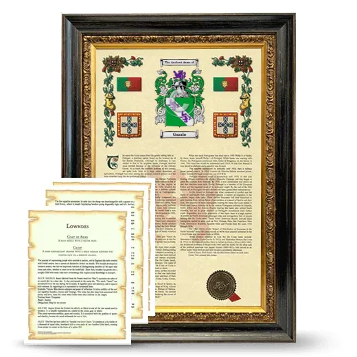Gozalo Framed Armorial History and Symbolism - Heirloom