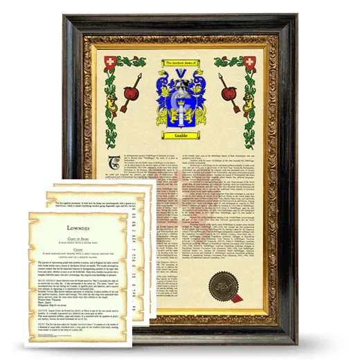 Grable Framed Armorial History and Symbolism - Heirloom