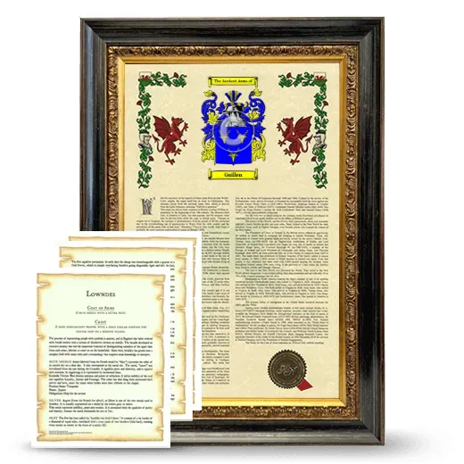 Guillen Framed Armorial History and Symbolism - Heirloom