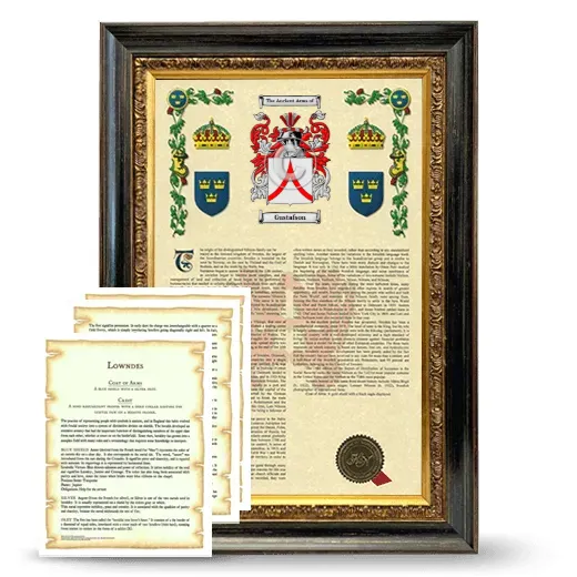 Gustafson Framed Armorial History and Symbolism - Heirloom