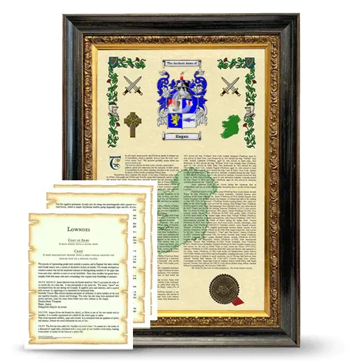 Hagan Framed Armorial History and Symbolism - Heirloom