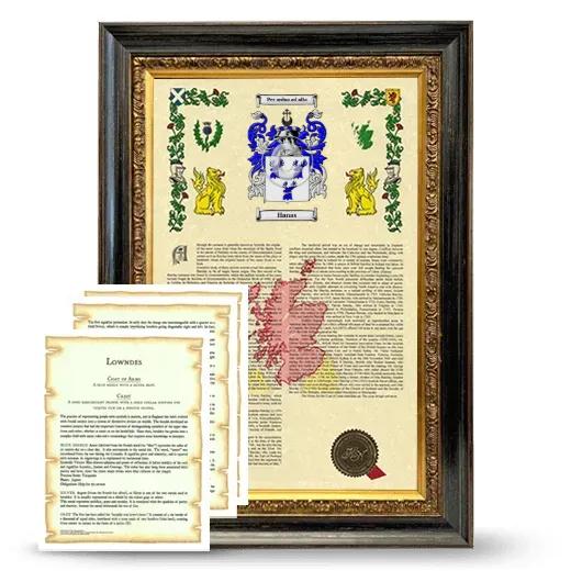 Hanas Framed Armorial History and Symbolism - Heirloom