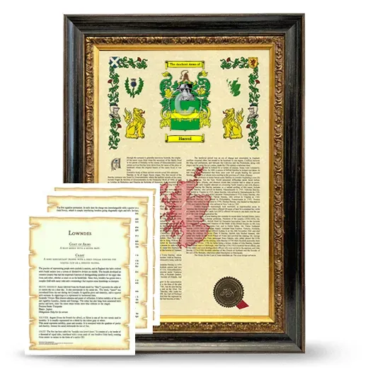 Harrol Framed Armorial History and Symbolism - Heirloom
