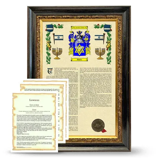 Hartz Framed Armorial History and Symbolism - Heirloom