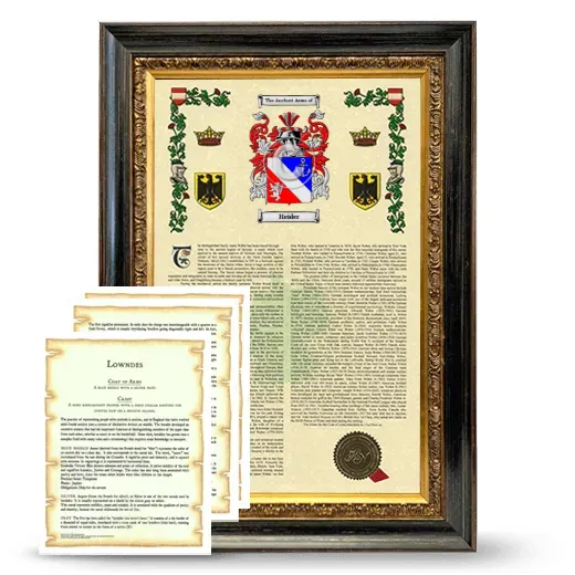 Heider Framed Armorial History and Symbolism - Heirloom