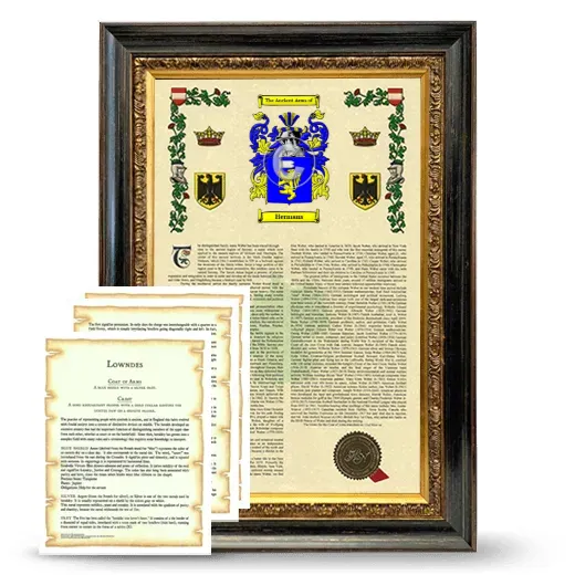 Hermans Framed Armorial History and Symbolism - Heirloom