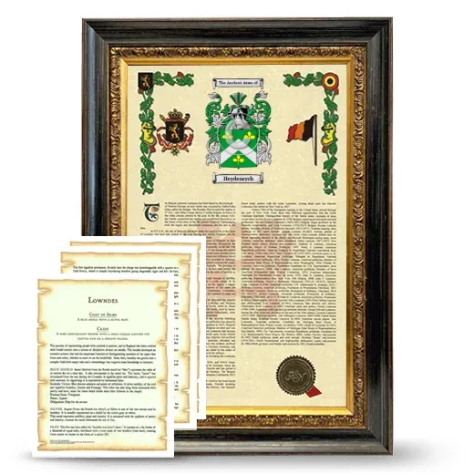 Heydenrych Framed Armorial History and Symbolism - Heirloom