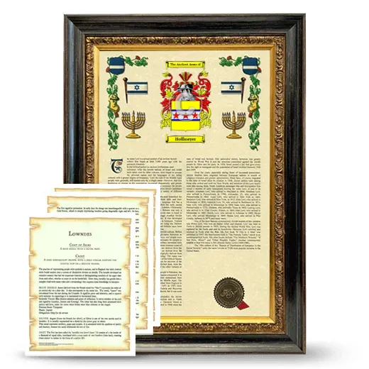 Hoffmeyer Framed Armorial History and Symbolism - Heirloom