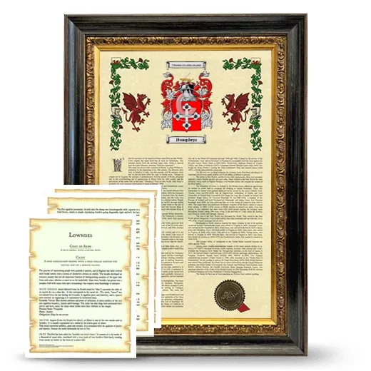 Humphrys Framed Armorial History and Symbolism - Heirloom