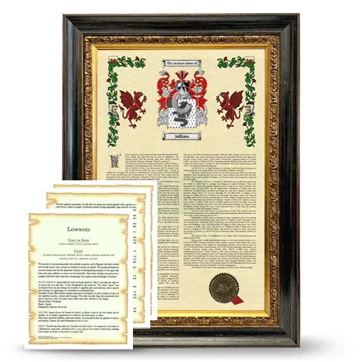 Jeffries Framed Armorial History and Symbolism - Heirloom